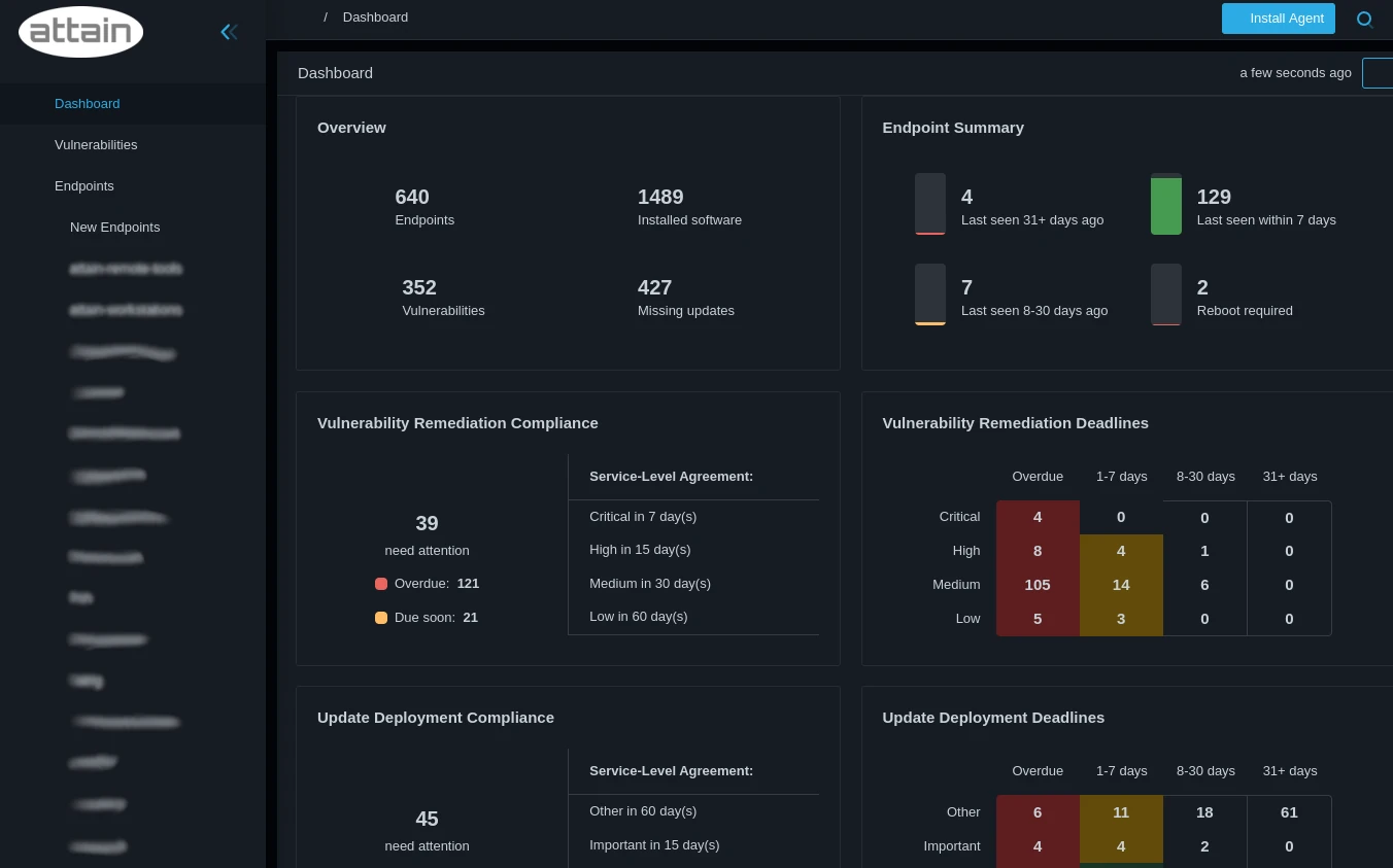 screenshot of network and security monitoring apps